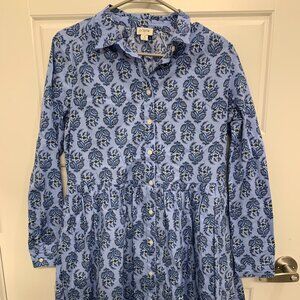 J. Crew Blue Floral Shirt Dress